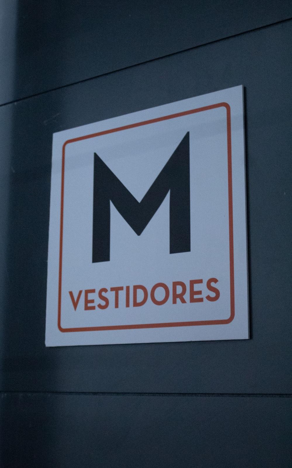 Señalización de los vestidores